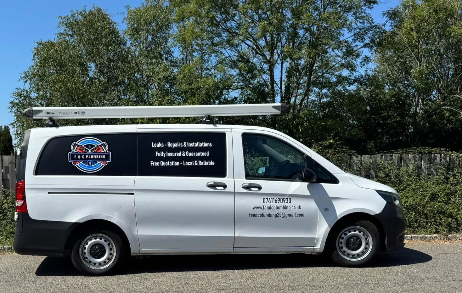 F&C Plumbing branded van — serving Crowborough, Kent and East Sussex